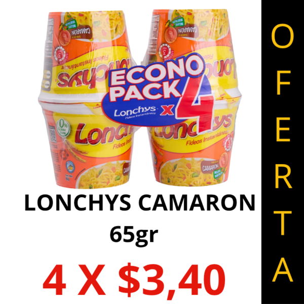 PROMOCION LONCHYS CAMARON 65GR 4 X .40
